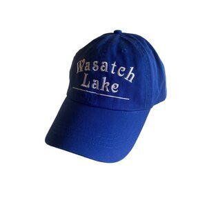Wasatch Lake Blue Hat Adjustable Embroidered Lettering